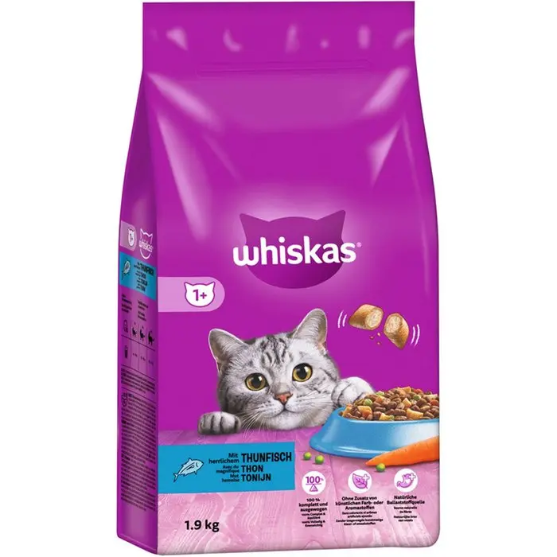 Picture of Whiskas 1+ Adult Complete Dry Cat Food with Tuna 1.9kg