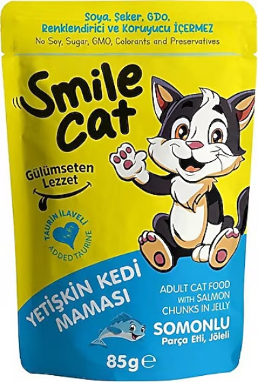 Picture of Smile Cat  Salmon Chunks in Jelly  85g (24/pack)