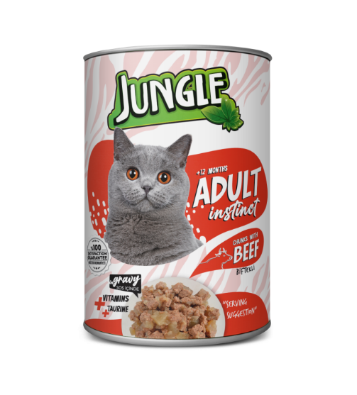 Picture of  Jungle Adult  Instinct Chunks with Beef in Gravy 415gm (12/Pac)