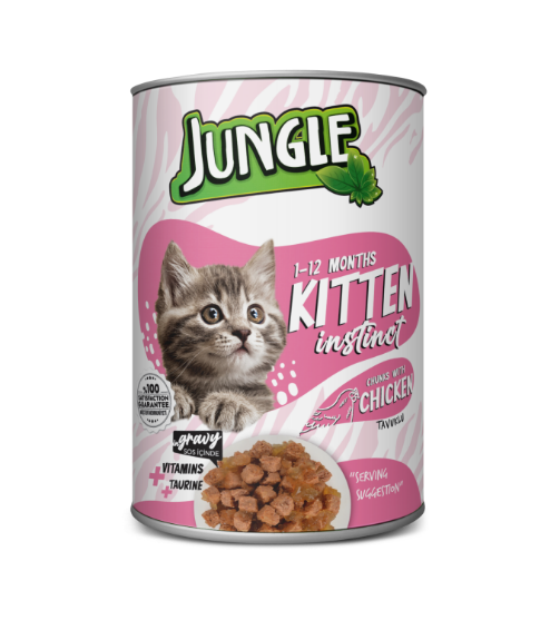Picture of  Jungle Kitten Instinct Chunks with Chicken in Gravy 415gm  (12/pack)
