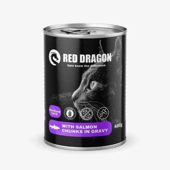 Picture of Red Dragon "Salmon Chunks in Gravy 400g (12/Pac) 