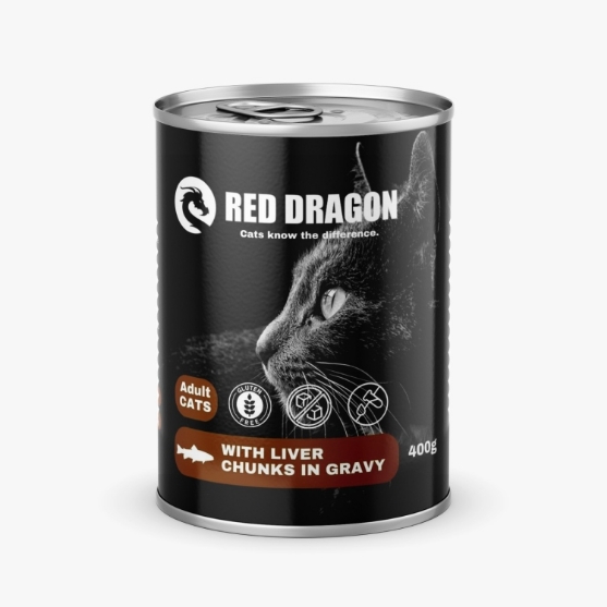Picture of Red Dragon Adult Cat Food with Liver Chunks in Gravy 400g (12/Pac)