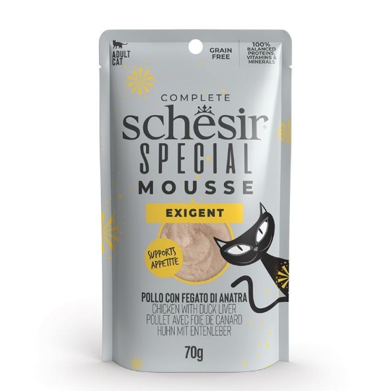 Picture of Schesir Exigent chicken With Duck Liver in mousse sachet 70g  (12/Pack)