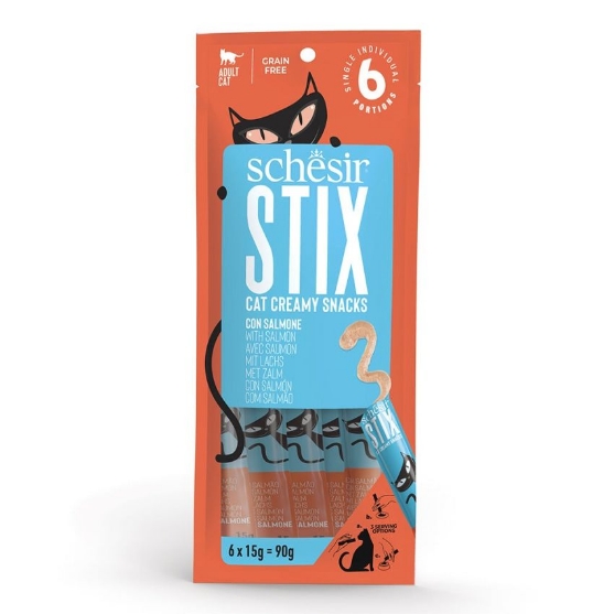 Picture of Schesir Stix Salmon Cat Creamy Snacks 6 x 15g