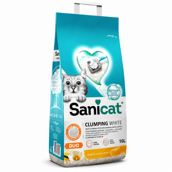 Picture of Sanicat Clumping White Duo Cat Litter 10L 