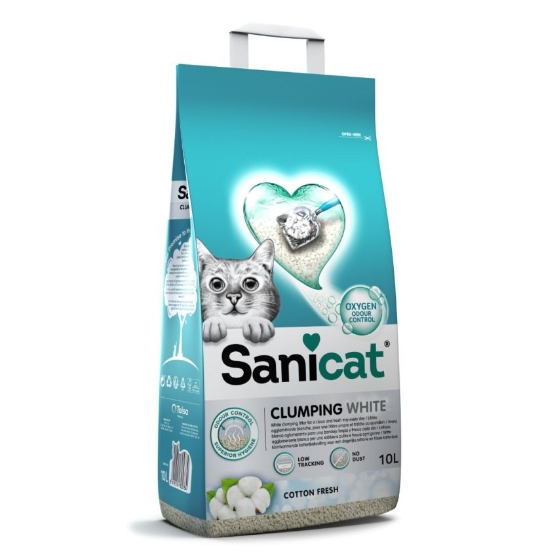 Picture of Sanicat Clumping White Cotton Fresh Cat Litter 10L
