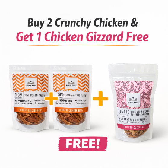 Picture of Doggy Bites Crunchy Chicken Bites (90 GM) -Buy two chicken get one Gizzard Free