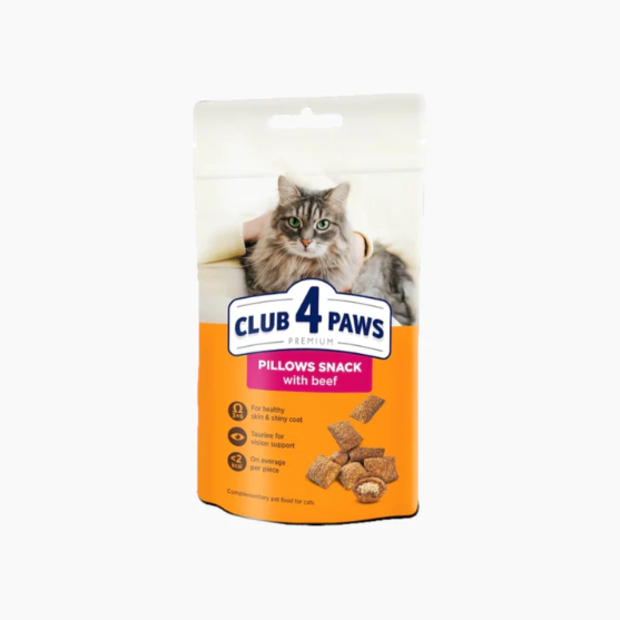 Picture of Club4Paws Beef Pillows For Adult Cat 60g (12-Pack)