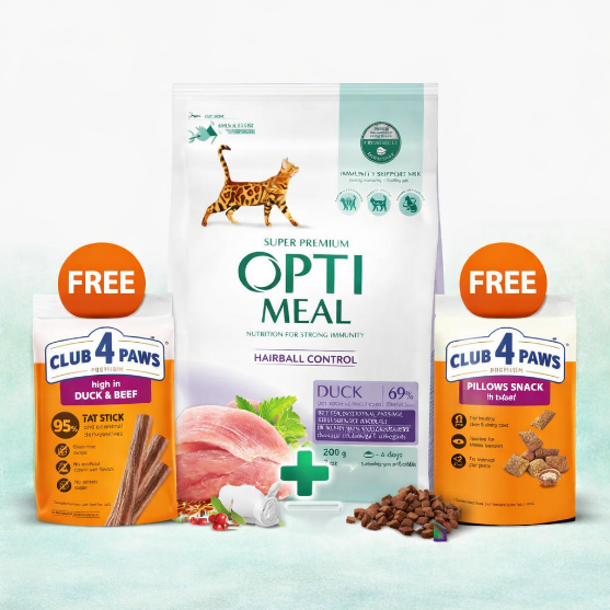 Picture of Optimal hairball control Duck 4kg (2 Free Treats)