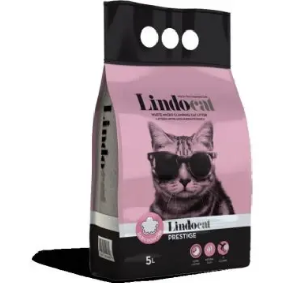 Picture of Lindocat Prestige White Micro Clumping Cat Litter – Baby Powder Scent (5L)