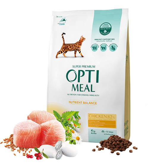 Picture of Optimeal Nutrient Balance Chicken Adult Dry Cat Food  4kg