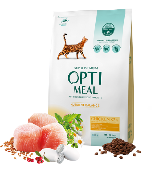 Picture of Optimeal Nutrient Balance Chicken Adult Dry Cat Food  700g 