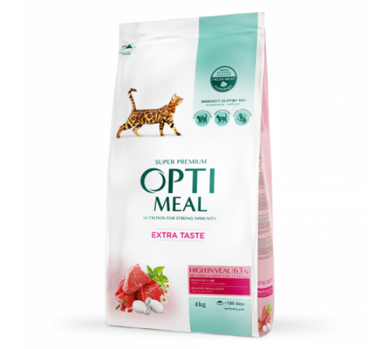 Picture of Optimeal Adult Cat Dry Food High in Veal   4kg
