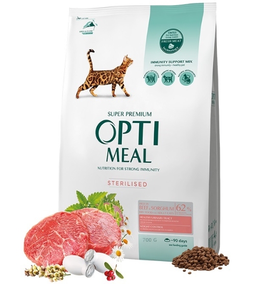 Picture of Optimeal Dry Food for Sterilised Adult Cats - Beef & Sorghum 700 g