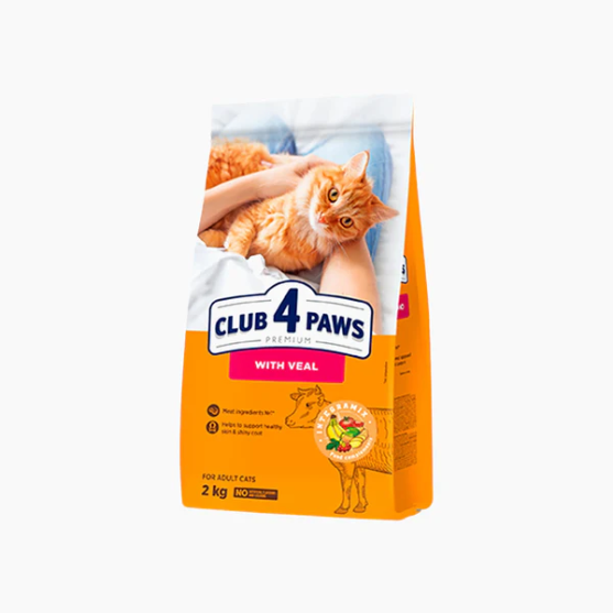 Picture of Club4Paws adult cats With Veal 2Kg