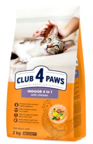 Picture of Club4Paws indoor 4-in-1 with  Chicken 900g