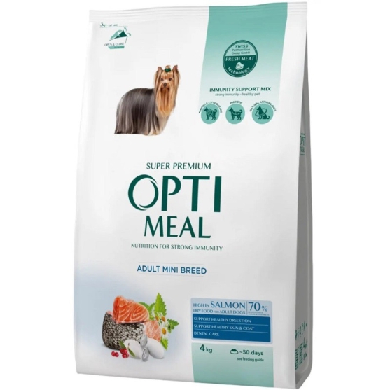 Picture of Optimeal Super Premium Adult Mini Breed Dog Food - High in Salmon (4kg)