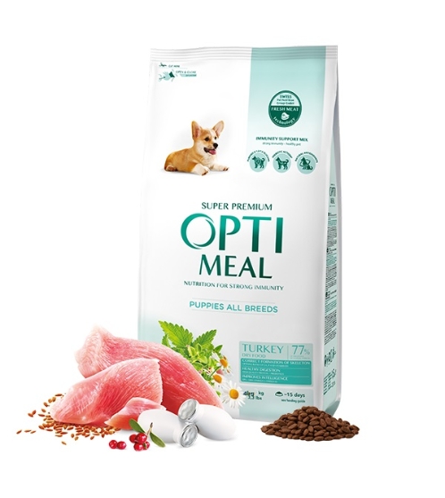 Picture of Optimeal Super Premium Puppies All Breeds - Turkey (4kg)