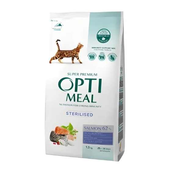 Picture of Optimeal Complete Dry Pet Food for Sterilised Cats – Salmon (1.5kg)