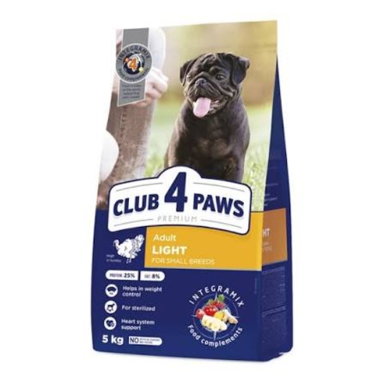 Picture of Club4Paws Light Dry Dog Food for Small Breeds 5kg