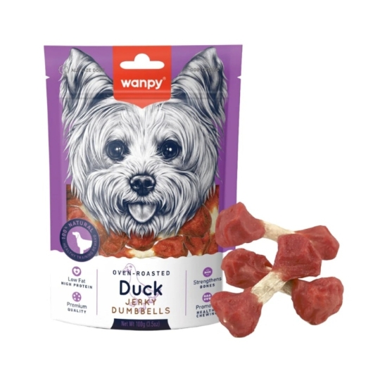 Picture of Wanpy Oven-Roasted Duck Jerky Dumbbells For Dogs  100g  (3-Pack)