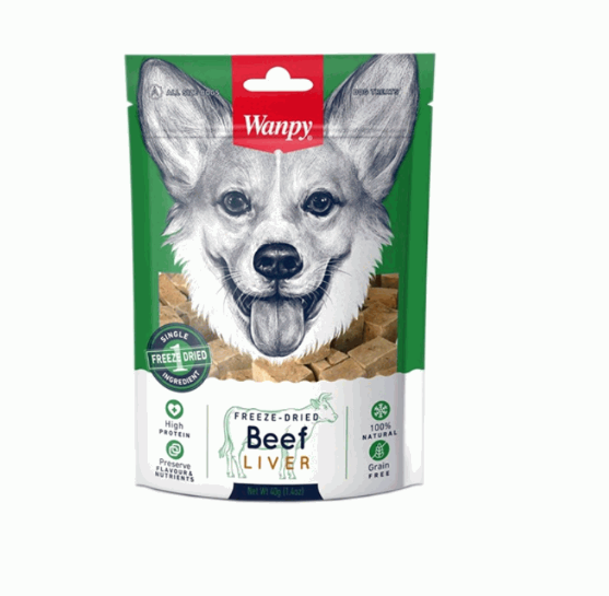 Picture of Wanpy Freeze-Dried Beef Liver Dog Treats (40g)