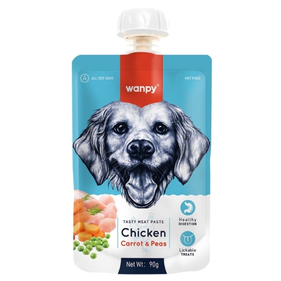 Picture of Wanpy Chicken Carrot & Peas Tasty Meat Paste for Dogs 90g (3-Pack)
