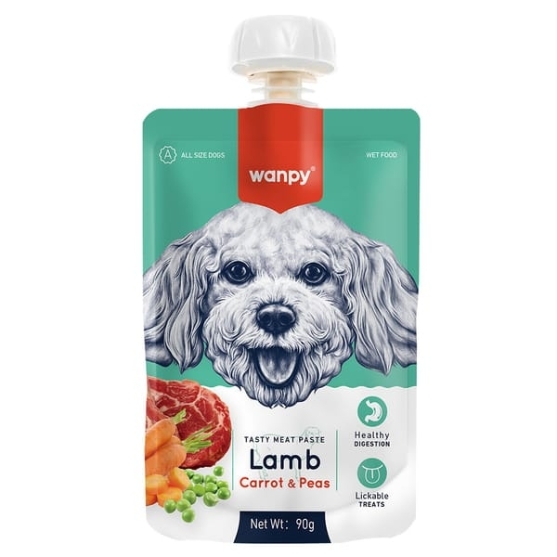 Picture of Wanpy Dog Liquid Puree Treat – Lamb, Carrot & Peas Flavor  90g