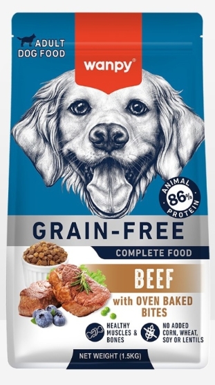Picture of Wanpy Grain-Free Complete Dry Dog Food  Beef Recipe  12kg