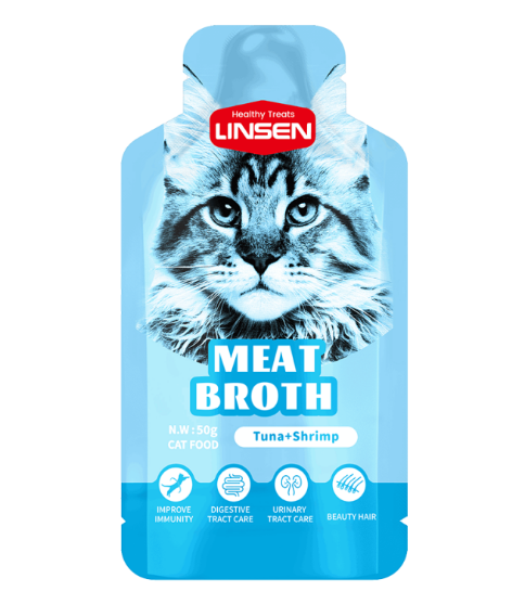 Picture of Linsen Cat Meat Broth Tuna & Shrimp Flavor 50g  (3/Pack)