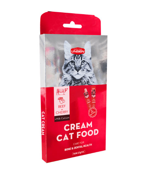 Picture of Linsen Creamy Cat Treat Beef & Cherry  Bone & Dental Care (6 x 17g)