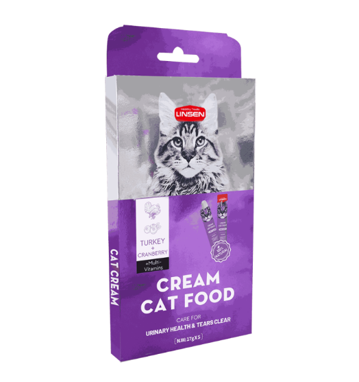 Picture of Linsen Care Fur Creamy Cat Treats Dental/Urinary Turkey & Cranberry  (17g x 6 Sticks)
