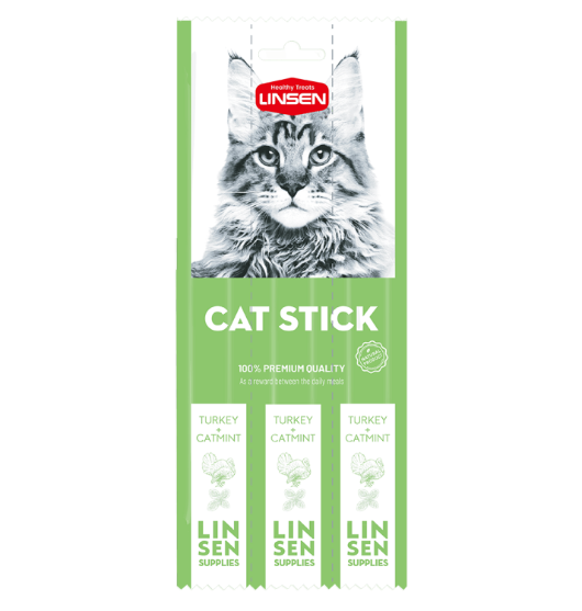 Picture of Linsen Cat Stick Treat Turkey & Catmint Flavor  17g  (3/Pack)