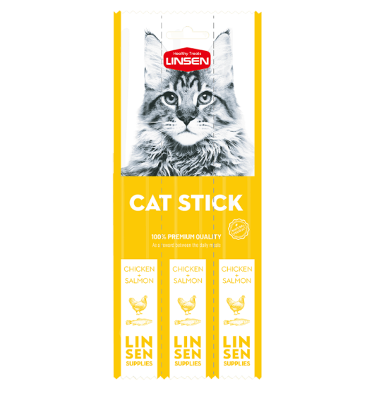 Picture of Linsen Chicken and Salmon Flavor Soft Cat Sticks  17g  (3/Pack)
