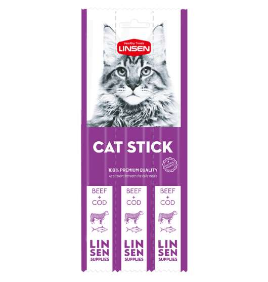 Picture of Linsen Cat Stick Snack Beef & Cod Flavor  17g  (3/Pack)