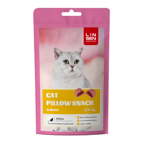 Picture of Lin Sen Cat Pillow Snack  Shrimp Flavor 75g (6-Pack)
