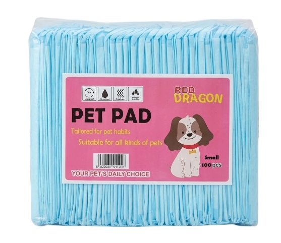 Picture of Red Dragon Disposable Absorbent Pet Training Pads (Size S, 100-Pack)