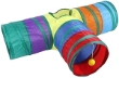 Picture of 3-Way Collapsible Rainbow Pet Tunnel Toy for Cats & Rabbits