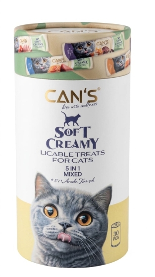 Picture of Can's Soft Creamy 5-in-1 Mixed Variety Lickable Cat Treats (30-Pack)