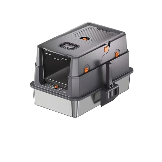 Picture of Ultimate Odor-Control Enclosed Stainless Steel Cat Litter Box with Dual Entry