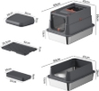Picture of Stainless Steel Cat Litter Box with Odor Control Filter & Paw Cleaning Mat (61cm - Space Grey)