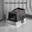 Picture of Stainless Steel Cat Litter Box with Odor Control Filter & Paw Cleaning Mat (61cm - Space Grey)