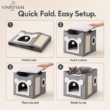 Picture of Multifunctional Foldable Cat Cube House Bed with Scratch Board & Plush Toy