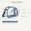 Picture of Paws & Views Collapsible Transparent Soft-Side Pet Travel Carrier (Blue)