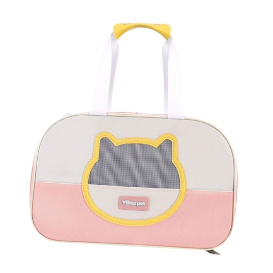 Picture of YBToo Color-Block Breathable Pet Carrier Bag (Pink/Cream)