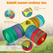 Picture of Collapsible Rainbow Pet T T-Shaped Cat Tunnel Toy 80cm