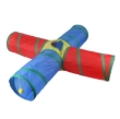 Picture of 4-Way Collapsible Rainbow Pet Play Tunnel with Interactive Hanging Ball