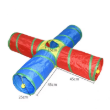 Picture of 4-Way Collapsible Rainbow Pet Play Tunnel with Interactive Hanging Ball