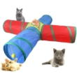 Picture of 4-Way Collapsible Rainbow Pet Play Tunnel with Interactive Hanging Ball