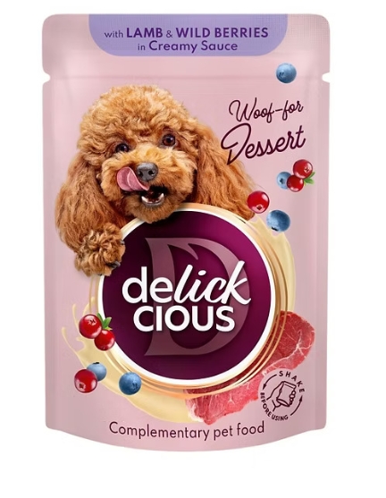 Picture of DELICKCIOUS Flakes with duck and wild berries in creamy sauce 85g (12/pack)